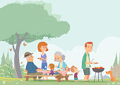 istock Family on BBQ party on the backyard 1298157047