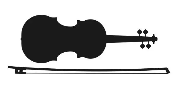 Vector illustration of Violin icon. Music instrument silhouette. Vector illustration.