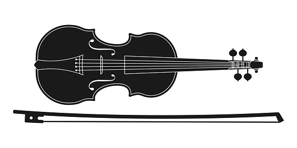 Violin icon. Music instrument silhouette. Vector illustration.