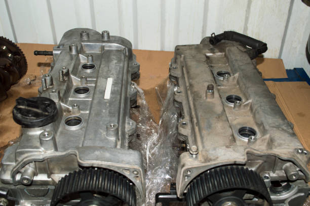 istock Top view of two block heads with valve covers 1298160929