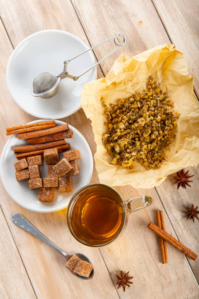 istock Hot chamomile tea made of wild flowers 1298161047