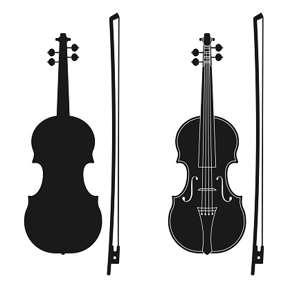 Violin icon. Music instrument silhouette. Vector illustration.