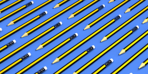 istock Pencil banner. Pattern. 3d illustration. Back to school. 1298166455
