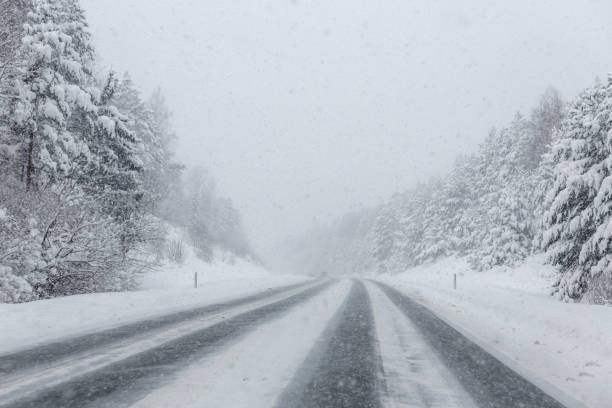 istock Road in a snowstorm 1298169838