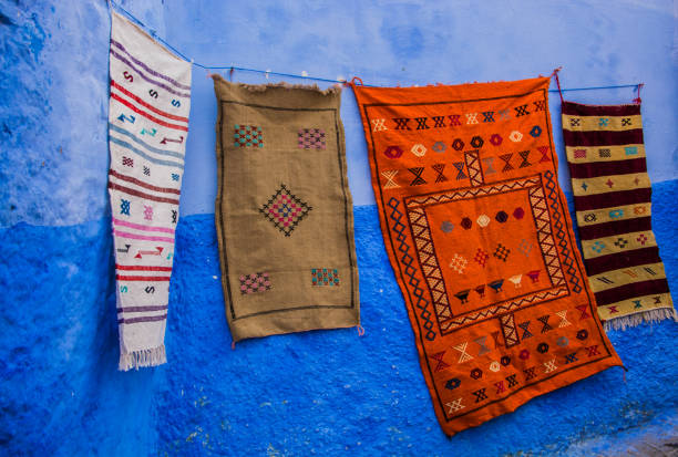 istock Carpets for sale in Chefchaouen, Morocco 1298171595