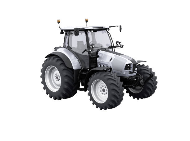 3d rendering tractor for plowing soil isolated on white background no shadow
