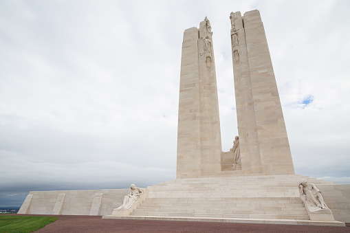 The Canadian National Vimy Memorial dedicated to the memory of the Canadian soldiers who fought to defend France at the Battle of Vimy Ridge