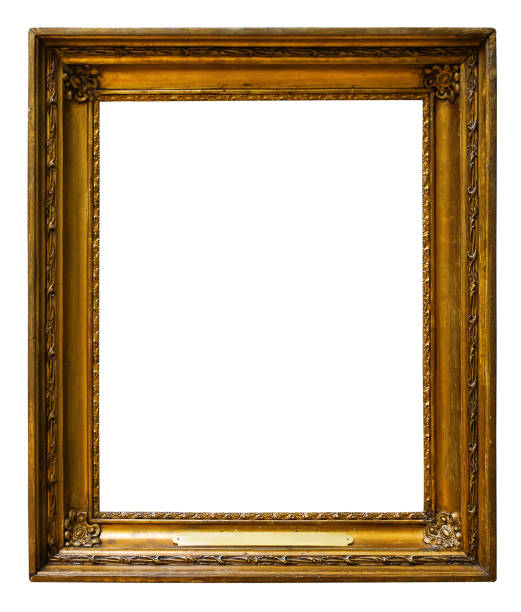 istock Picture gold wooden frame for design on isolated background 1298175549