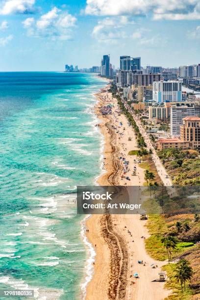 Coastal South Florida Aerial Stock Photo - Download Image Now - Miami, Florida - US State, Miami Beach