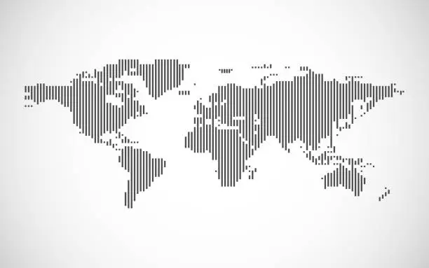 Vector illustration of Line World Map