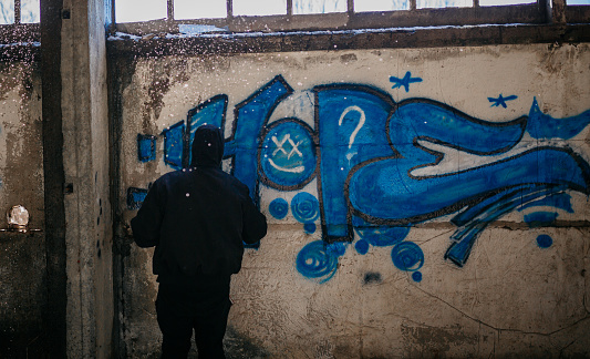 Grafitti artist at work