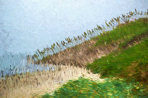 Digital Illustration Summer Landscape Background