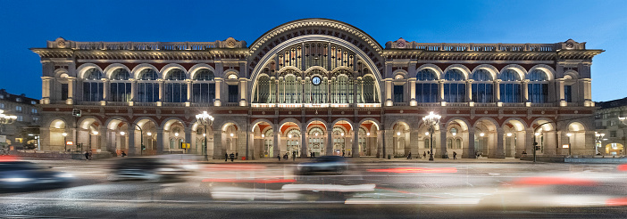 Paris, France. View of the facade of the train station Gare du Nord
