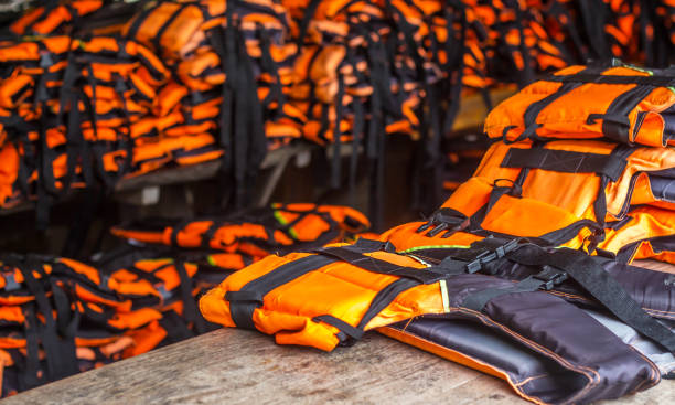 istock Life jackets for swimming safety 1298191460