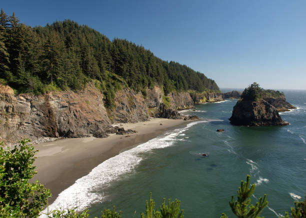 Deserted beach near Brookings in Oregan