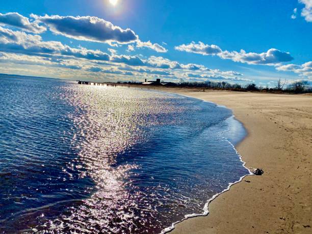 South beach shoreline Staten Island New York