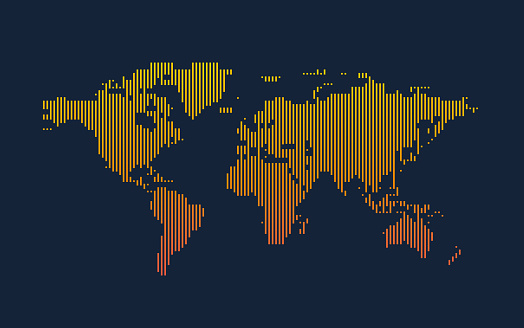 Vector illustration of gradient world map.