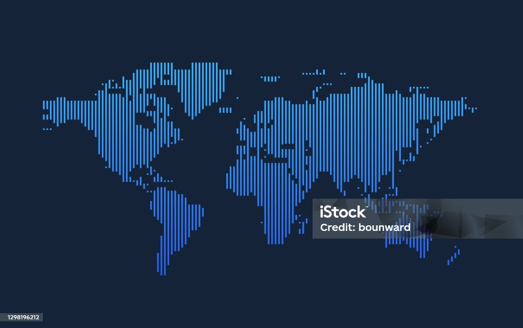 Abstract World Map Gradient Gradient World Map Stock Illustration - Download Image Now - Abstract ...