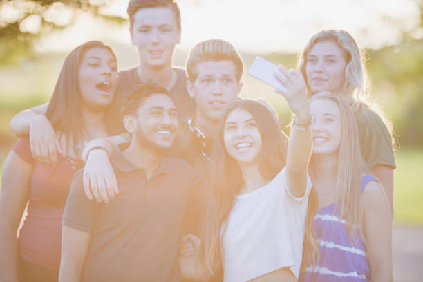 istock Squeeze in together for a selfie guys! 1298199549