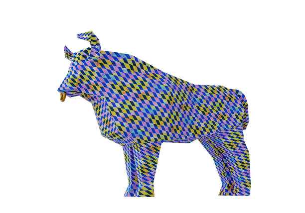istock low poly Colored Bull, a symbol of the new year 2021, 3d render 1298205828