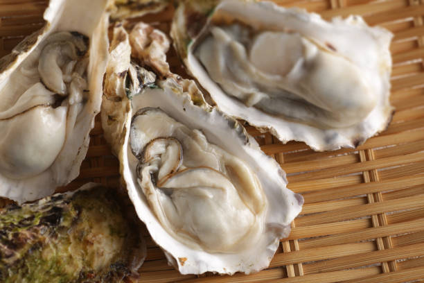 istock Oysters with shells of winter taste 1298208735