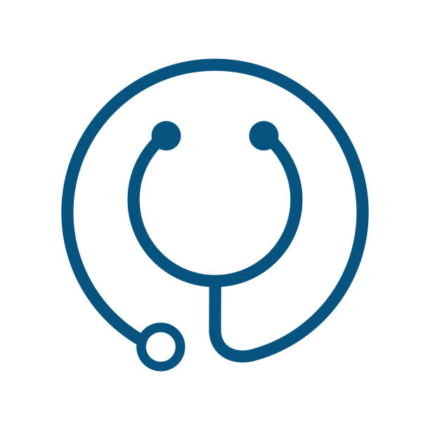Medicine logo Simple and clear illustration logo design for hospital. stethoscope stock illustrations