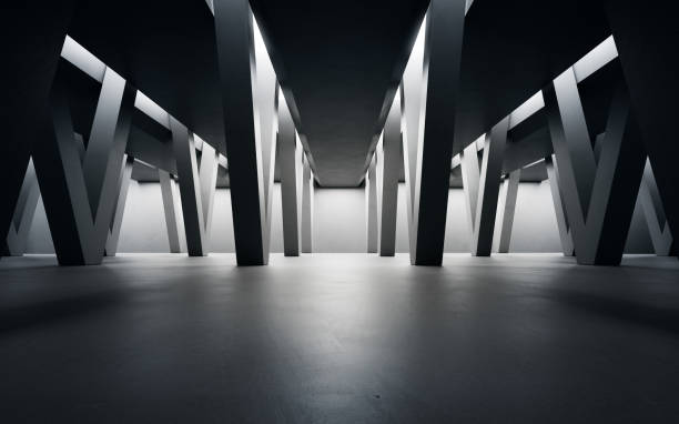 istock Abstract interior design 3D rendering of modern showroom. 1298213548