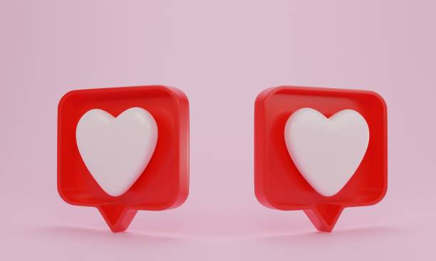 istock Social media notification, love icon on pink background 1298218358
