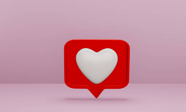 istock Social media notification, love icon on pink background 1298218375