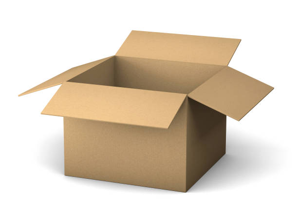 istock Open cardboard box for delivery. isolated on white background. 3d render 1298224785