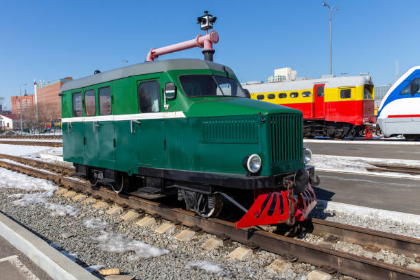 istock Car converted into a locomotive 1298225653