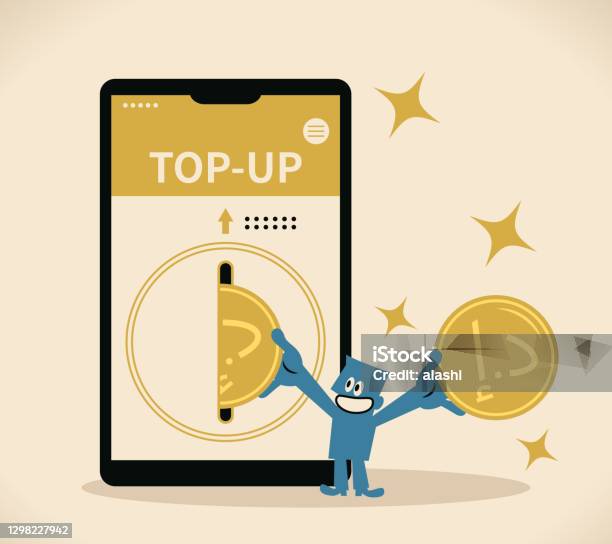 Aunt shipbuilding alarm Send Mobile Recharge Online Mobile Topup Recharge Refill Blue Man Putting  United Arab Emirates Currency Into A Big Smartphone Stock Illustration -  Download Image Now - iStock