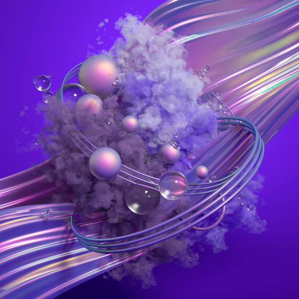 istock Beautiful background with purple smoke and steam. 3d illustration, 3d rendering. 1298230003
