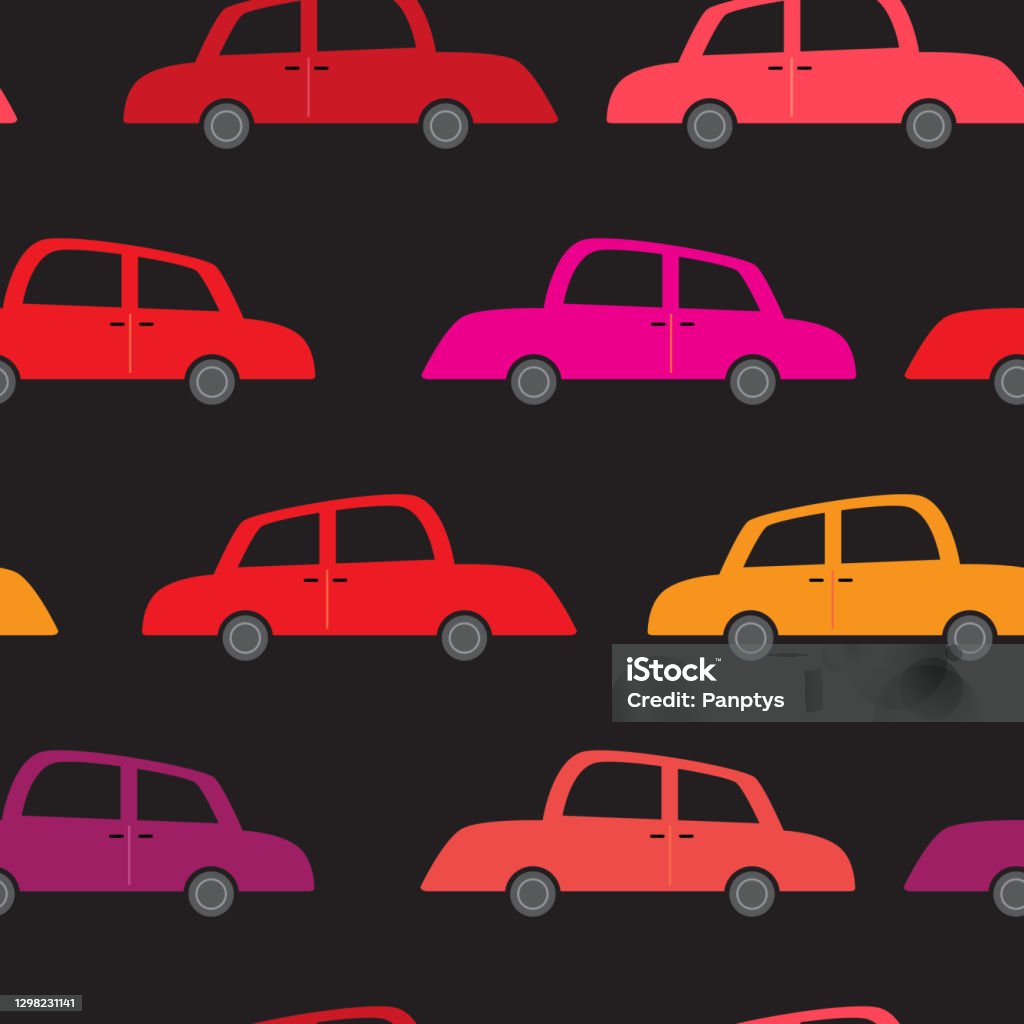Carro Pattern Cute Colorful Retro Car Patterns For Boys Seamless Vector Pattern Stock ...