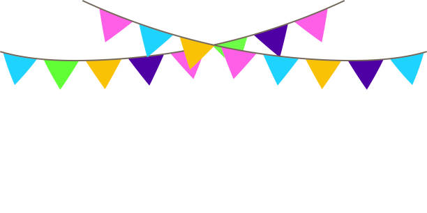 istock Holiday flags, great design for any purposes. Holiday flags for celebration decoration design. Stock image. EPS 10. 1298232119