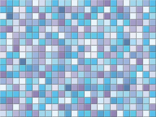 kolorowy niebieski materiał na płytki - purple tile mosaic tiled floor stock illustrations