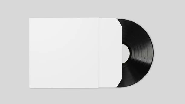 istock White Vinyl Record Mockup, Blank record album with disk 3d rendering isolated on light background 1298233010