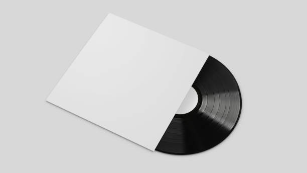 istock White Vinyl Record Mockup, Blank record album with disk 3d rendering isolated on light background 1298233012