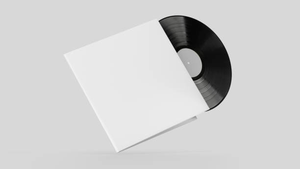 istock White Vinyl Record Mockup, Blank record album with disk 3d rendering isolated on light background 1298233034
