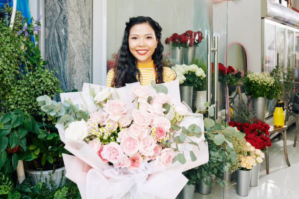 istock Florist with gorgeous bouquet 1298236585