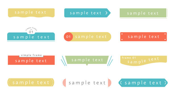 프레임, 장식, 경계, 풍선, 칸막이 등과 같은 간단한 디자인 세트입니다. - variation nobody label illustration technique stock illustrations