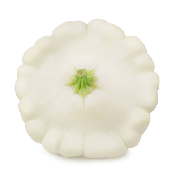 istock Fresh whole white summer squash isolated on a white background. 1298242112