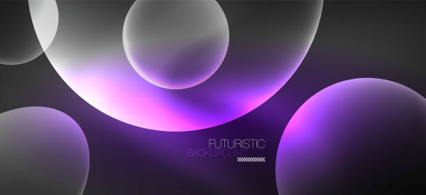 istock Neon ellipses abstract backgrounds. Shiny bright round shapes glowing in the dark. Vector futuristic illustrations for covers, banners, flyers and posters and other 1298251160