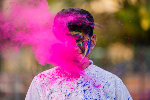 istock Young boy Celebrating Holi Festival 1298251729