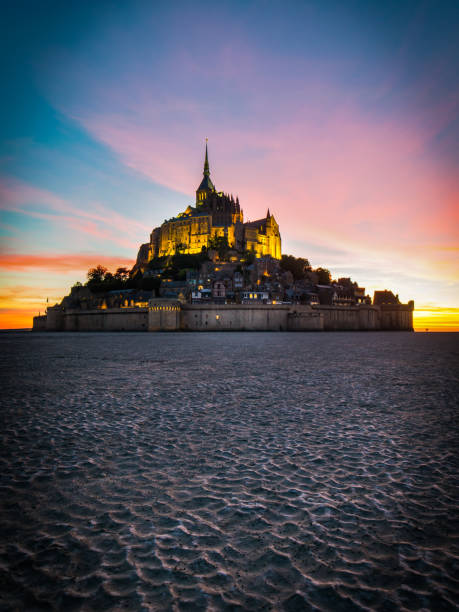 istock Mount Saint Michelle in france with empty background 1298252050