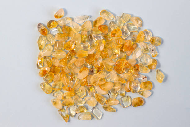 istock Citrine yellow gem geode crystals geological mineral as nice background close up 1298252358