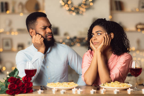 istock Unhappy Sad Black Couple Having Bad Date 1298252817