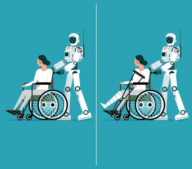 Vector illustration of wheelchair - Woman