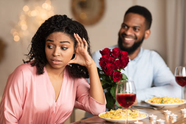istock Black Woman On Unsuccessful Date In Restaurant 1298253885