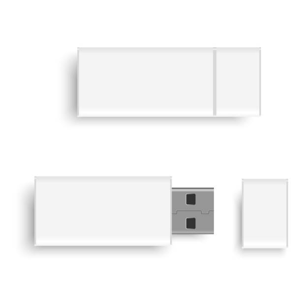 pusta konstrukcja dysku usb makieta. wektor - computer key flash stock illustrations